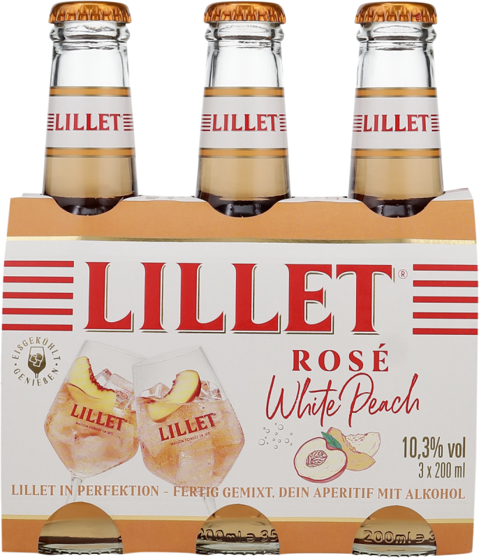 Lillet Rosé White Peach - fertig gemixt - 3 x 0,2 L